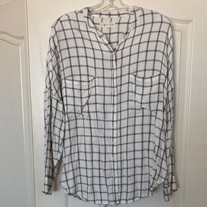 Lou & Grey White and Black Checkered Blouse